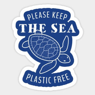 Please Keep the Sea Plastic Free - Turtle Sticker